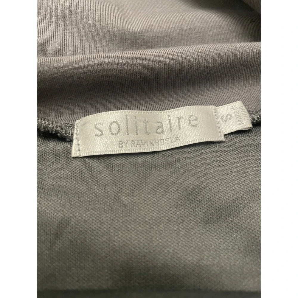 Solitaire By Ravi Khosla Gray Crochet Lace Midi Skirt